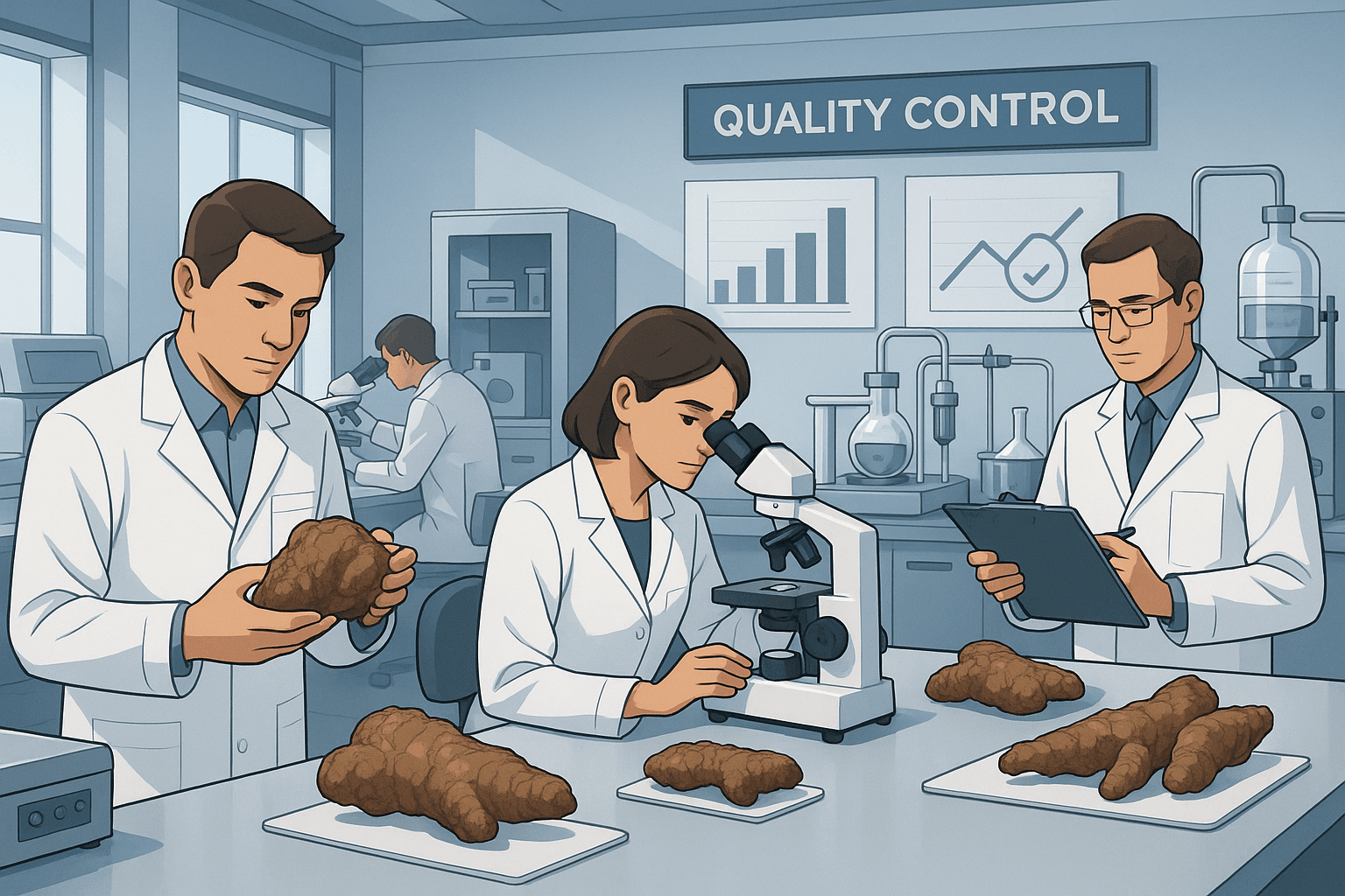 Quality control laboratory testing kava samples
